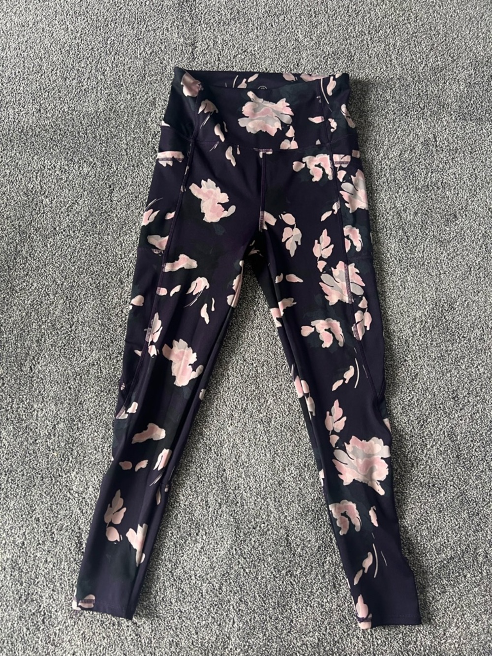 Body Glove Black Leggings with Pink Floral Print